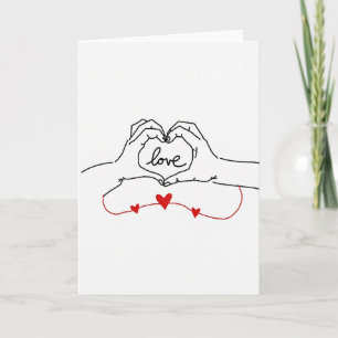 Liefde Hart Handen Samen Kaart