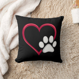 Liefde Hart Hond Poot Valentijnsdag Hond Liefhebbe Kussen