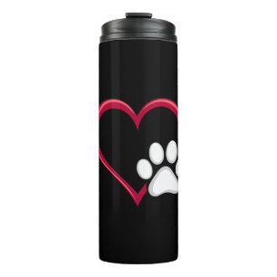 Liefde Hart Hond Poot Valentijnsdag Hond Liefhebbe Thermosbeker