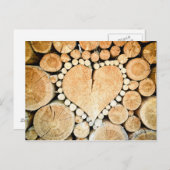 Liefde, hart, hout mozaïek briefkaart (Voorkant / Achterkant)