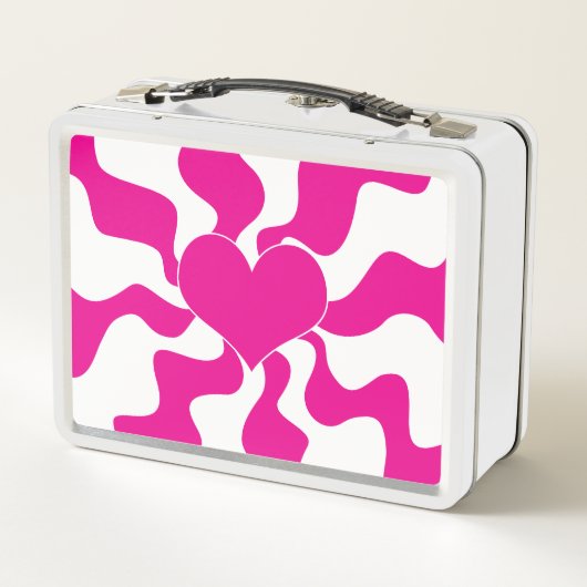 Liefde Hart in Magenta en Wit (Achterkant)