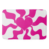 Liefde Hart in Magenta en Wit Badmat (Voorkant)