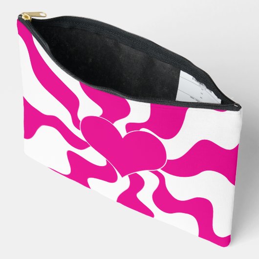 Liefde Hart in Magenta en Wit Etui (Open)