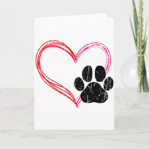 Liefde Hart Kat Hond Pootafdruk, Huisdier Cadeaus Kaart