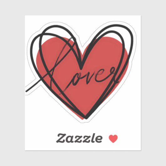 Liefde Hart Krabbel Sticker (Vel)