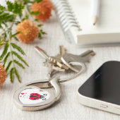 Liefde hart ladybug sleutelring sleutelhanger (Zijkant)