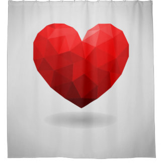 Liefde hart lage poly valentijn douchegordijn
