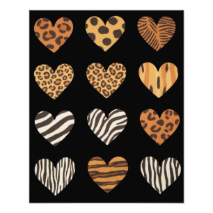 Liefde Hart Luipaard Schattig Valentijnsdag  Foto Afdruk