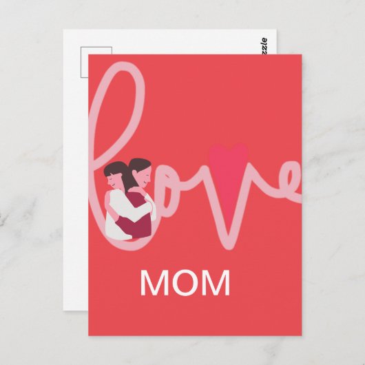 Liefde hart mama aangepaste gepersonaliseerde Vale Briefkaart (Voorkant / Achterkant)