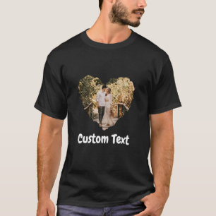 Liefde hart met aangepaste foto's en tekst t-shirt
