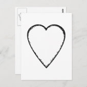 Liefde hart met de kribble Edge. Briefkaart (Voorkant / Achterkant)