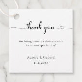 Liefde Hart Modern Elegant Zwart-Wit Bruiloft Bedankjes Labels (Voorkant)