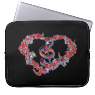 Liefde Hart Muziek Symbool Laptop Sleeve