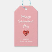 Liefde Hart op Roze: Valentijn Gift Label Cadeaulabel (Voorkant)
