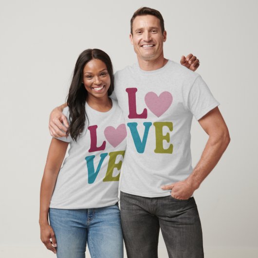 Liefde hart Paar T-shirt (Unisex)