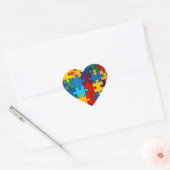 Liefde Hart Puzzel Acceptatie Autisme Bewustzijn Hart Sticker (Envelop)