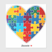 Liefde Hart Puzzel Acceptatie Autisme Bewustzijn Sticker (Vel)