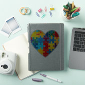 Liefde Hart Puzzel Acceptatie Autisme Bewustzijn Sticker (iPad Cover)