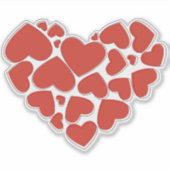 Liefde, hart, rode harten, Valentijnsdag Sticker (Voorkant)