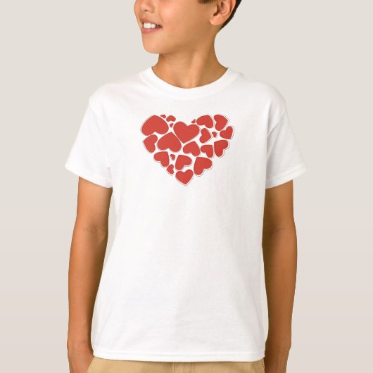 Liefde, hart, rode harten, Valentijnsdag T-shirt (Voorkant)