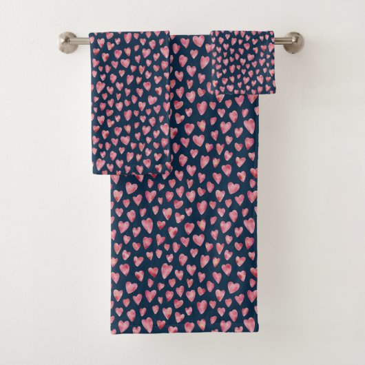 Liefde hart roze & blauw bad handdoek (Insitu)
