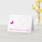 Liefde Hart Roze Vlinder Valentijnsdag Kaart (Gele Bloem)