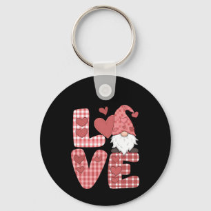 Liefde Hart Schattig Gnome Valentijnsdag Sleutelhanger