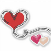 Liefde Hart Schattig Sticker (Voorkant)