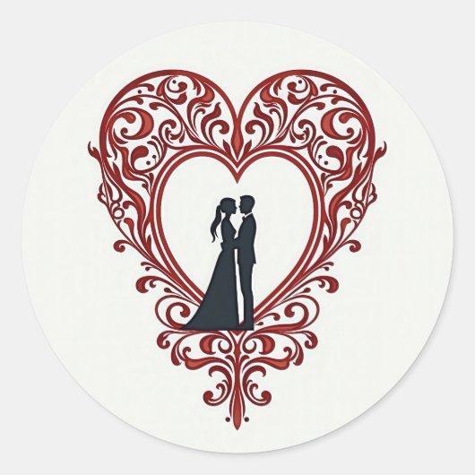 Liefde Hart Silhouet Sticker (Voorkant)
