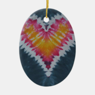 Liefde Hart Valentijns Tie Dye Keramisch Ornament