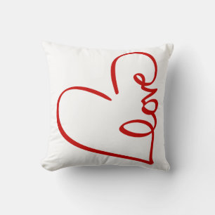 Liefde Hart Woord Kunst Rood Valentijn Kussen