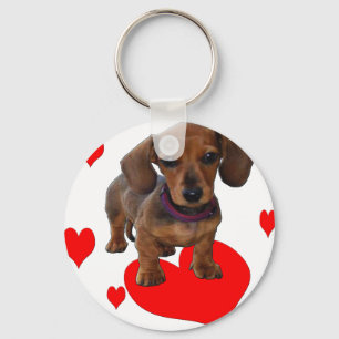 Liefde (Harten) Dachsies - Tekkel Sleutelhanger