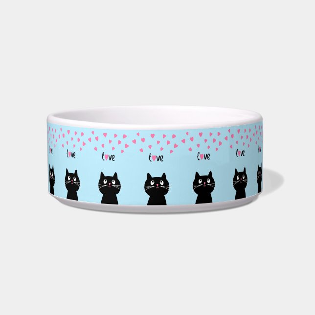 Liefde harten en katten voerbakje (Voorkant)