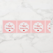 Liefde harten moederdag waterfles etiket (Enkel label)