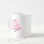 Liefde Harten Roze Waterverf Zwangerschap Aankondi Koffiemok (Voorkant links)