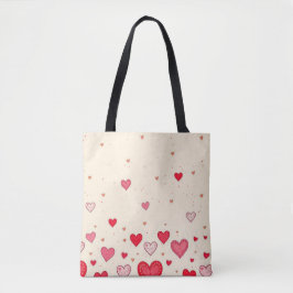 Liefde, Harten, Valentijnse Canvas tas, Trouwen Draagtas