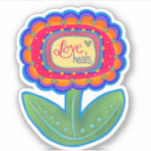 Liefde Heals Leuke Bloem Inspirivity Sticker (Voorkant)