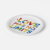 Liefde heeft geen grenzen papieren bordje (Gekanteld)