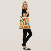 Liefde heeft geen kleuren Canvas tas (Op model)