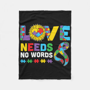Liefde heeft geen woord nodig Asl Autisme bewustzi Fleece Deken