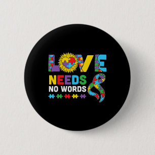 Liefde heeft geen woord nodig ASL Autisme Bewustzi Ronde Button 5,7 Cm