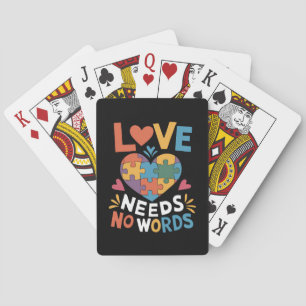 Liefde heeft geen woorden Autisme bewustzijn Pokerkaarten