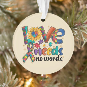 Liefde heeft geen woorden nodig - Autisme Bewustzi Ornament
