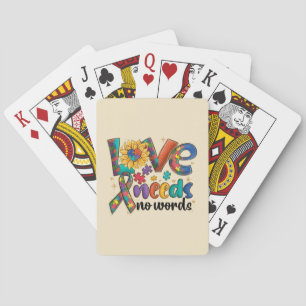 Liefde heeft geen woorden nodig - Autisme Bewustzi Pokerkaarten