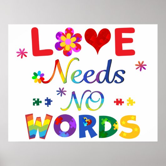 Liefde heeft geen woorden nodig poster (Voorkant)