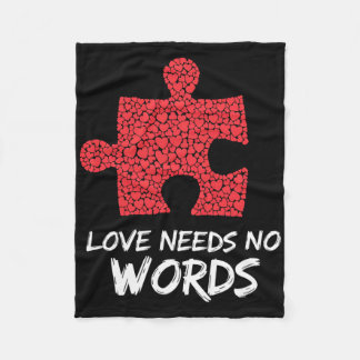 Liefde heeft geen woorden nodig Puzzel Heart Desig Fleece Deken
