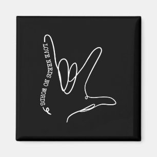 Liefde heeft geen Word ASL Autisme Bewustheid SPED Magneet