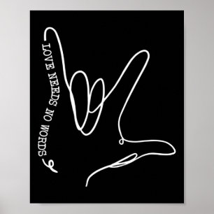 Liefde heeft geen Word ASL Autisme Bewustheid SPED Poster