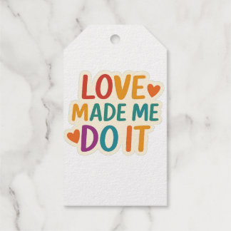 Liefde heeft me dat laten doen | Kleurrijk romanti Cadeaulabels