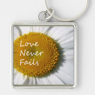 Liefde heeft nooit Daisy 1 Corinthians 13 gefaald Sleutelhanger